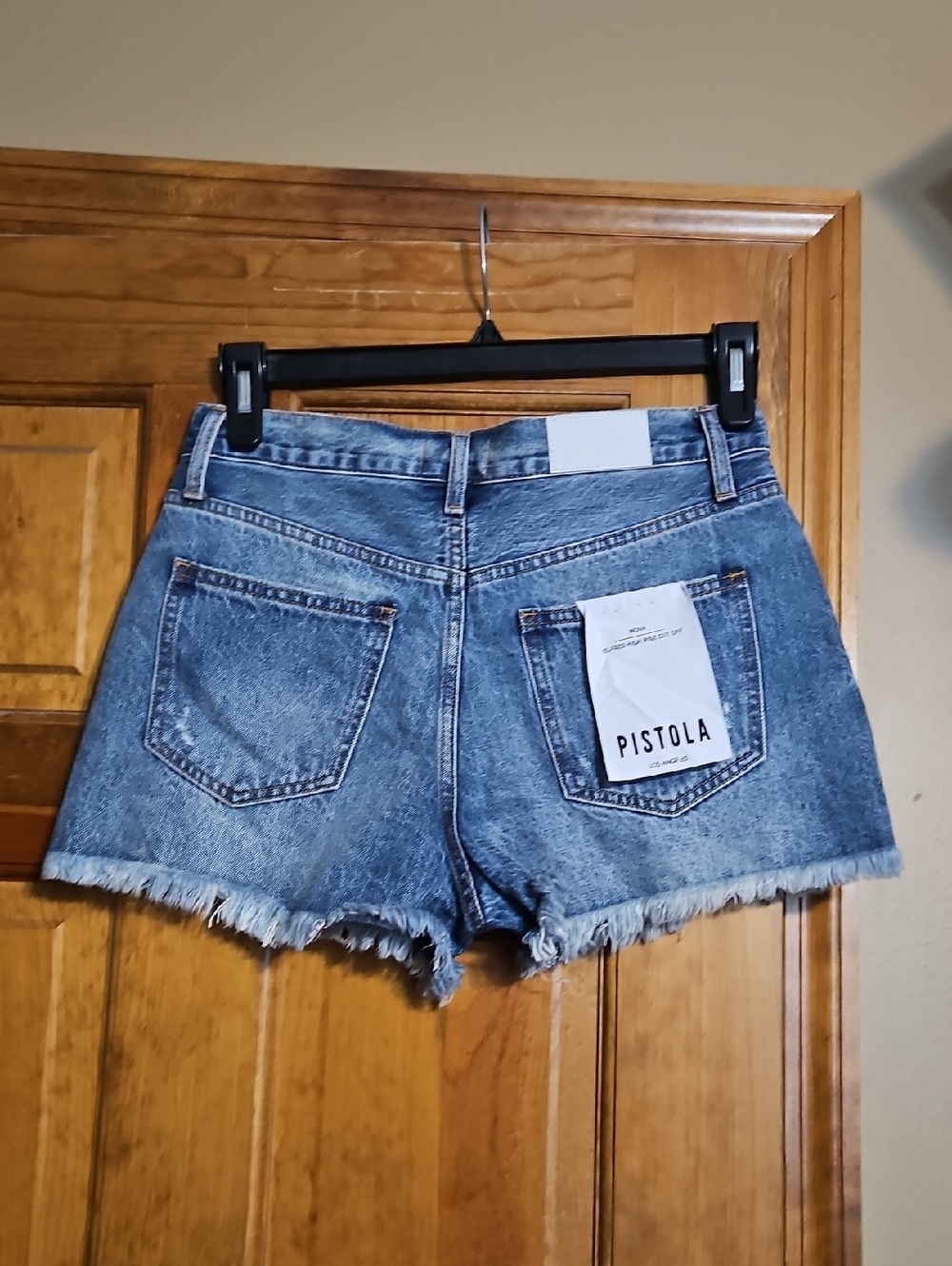 Pistola Nova Relaxed High-Rise Cut Off Denim Shorts -NWT - Picture 5 of 10